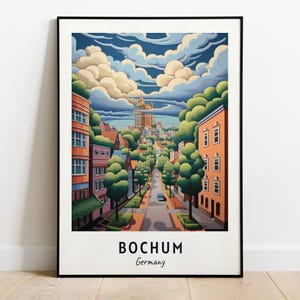 Art mural imprimé voyage à Bochum, impression de la ville de Bochum - Allemagne, cadeau de voyage à Bochum, affiche de la ville de Bochum, téléchargement numérique, cadeau de voyage, art mural