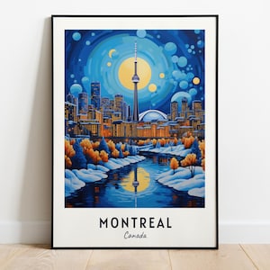 Impresión de pared de viaje a Montreal, impresión de la ciudad de Montreal (Canadá), regalo de viaje a Montreal, póster de la ciudad de Montreal, descarga digital, regalo de viaje