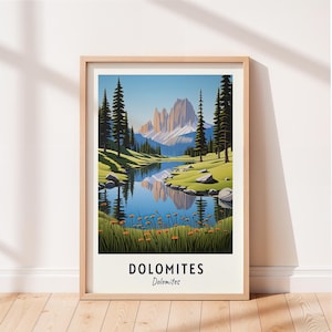 Dolomiten Reise Poster Dolomiten Dolomiten Wand Kunst Dolomiten Druck Stadtansicht Kunstwerk Reise Wand Dekor Digitaler Download Reisegeschenk