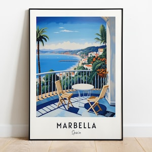 Marbella Travel Print Wall Art, Marbella - Spain City Print, Marbella Travel Gift, Marbella City Poster, Digital Download, Travel Gift