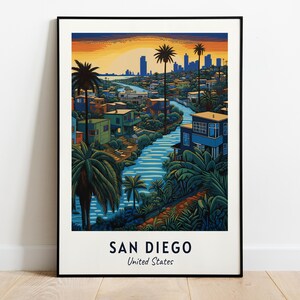 San Diego Travel Print Wall Art, San Diego - United States City Print, San Diego Travel Gift, San Diego City Poster, Digital Download