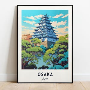 Impresión de pared del Castillo de Osaka, impresión de la ciudad de Osaka (Japón), regalo de viaje del Castillo de Osaka, póster del Castillo de Osaka, descarga digital, regalo de viaje