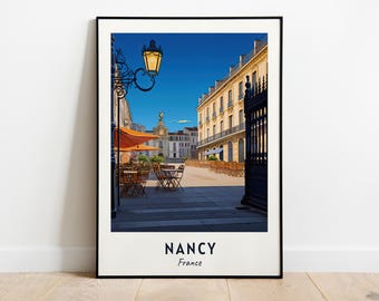 Impresión de viaje de Nancy, arte mural, impresión de la ciudad de Nancy (Francia), regalo de viaje de Nancy, póster de la ciudad de Nancy, descarga digital, regalo de viaje, regalo de boda