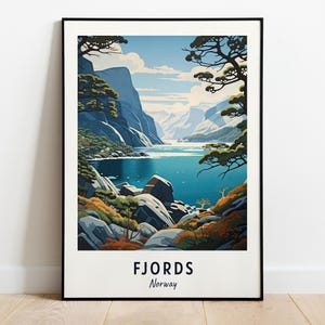 Fjords, Norway Travel Print Wall Art, Fjords - Norway City Print, Fjords, Norway Travel Gift, Fjords, Norway Poster, Digital Download