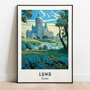 Impresión de viaje de la Catedral de Lund, arte mural, impresión de la ciudad de Lund, Suecia, regalo de viaje de la Catedral de Lund, póster de la Catedral de Lund, descarga digital