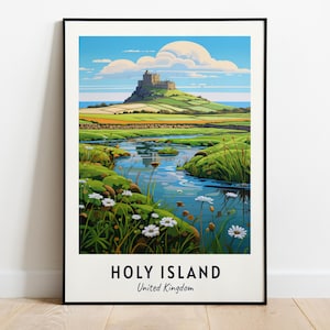 Holy Island, United Kingdom Travel Print Wall Art, Holy Island - United Kingdom City Print, Holy Island, United Kingdom Travel Gift