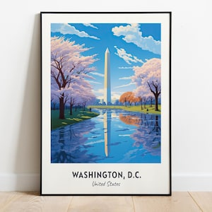 Stampa di viaggio di Washington DC, Washington D.C. - Regalo di viaggio degli Stati Uniti, Poster della città stampabile, Download digitale, Regalo di nozze