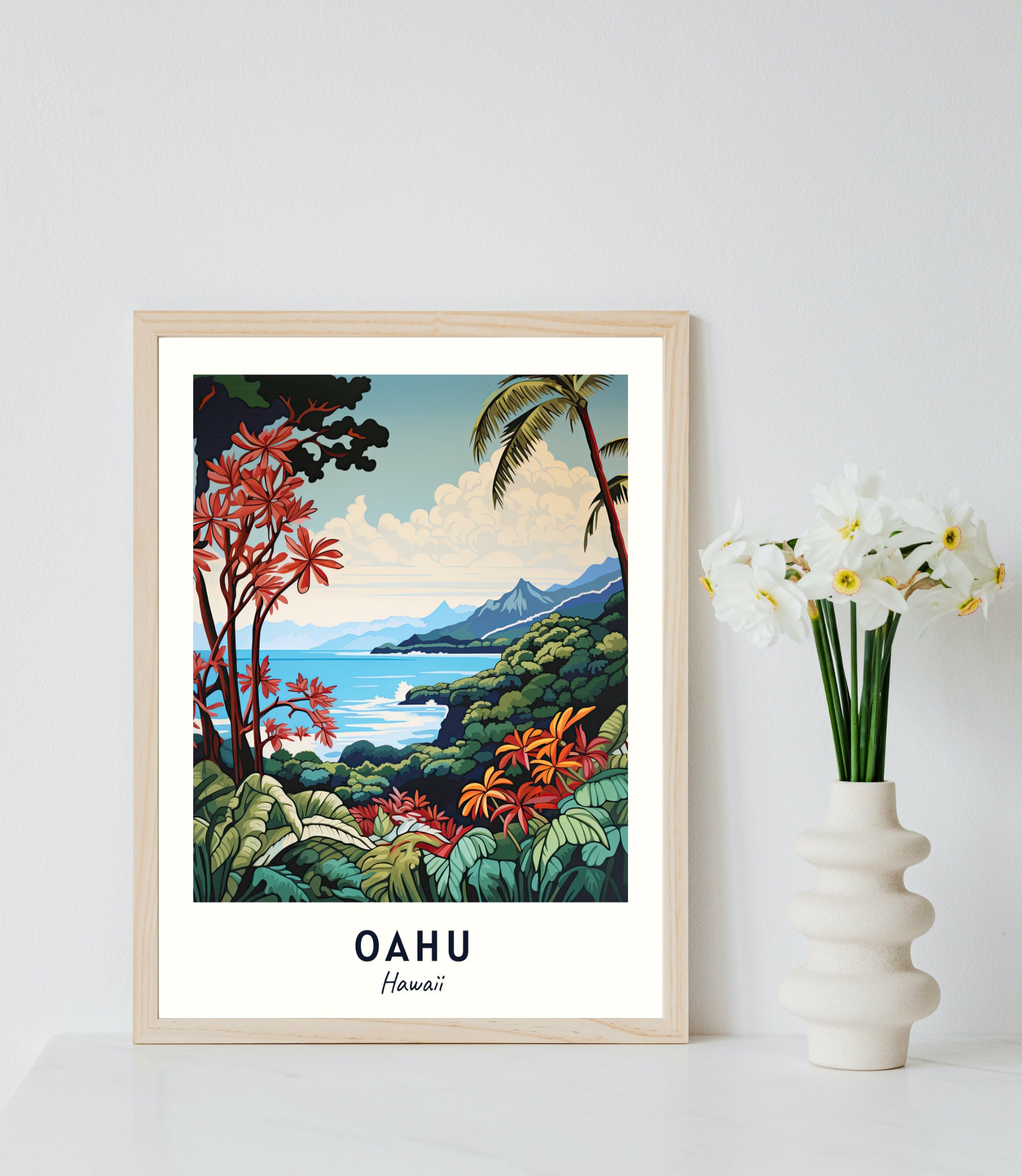 Oahu Travel Print Oahu Hawaii Travel Gift Printable City - Etsy Australia