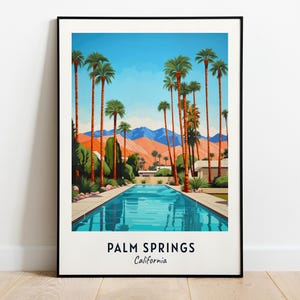 Palm Springs Travel Print Wall Art, Palm Springs - California City Print, Palm Springs Travel Gift, Palm Springs City Poster, Travel Gift