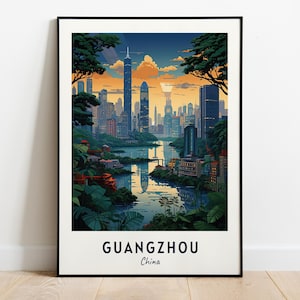 Guangzhou Travel Print Wall Art, Guangzhou - China City Print, Guangzhou Travel Gift, Guangzhou City Poster, Digital Download, Travel Gift