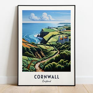 Cornwall Travel Print Wall Art, Cornwall - England City Print, Cornwall Travel Gift, Cornwall City Poster, Digital Download, Travel Gift