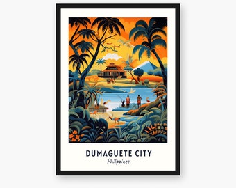 Dumaguete City Travel Print, Dumaguete City - Philippines Travel Gift, Printable City Poster, Digital Download, Wedding Gift