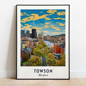 Towson Travel Print Wall Art, Towson - Maryland City Print, Towson Travel Gift, Towson City Poster, Digital Download, Travel Gift, Wall Art