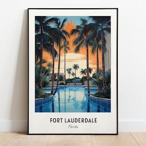 Fort Lauderdale Travel Print Wall Art, Fort Lauderdale - Florida City Print, Fort Lauderdale Travel Gift, Fort Lauderdale City Poster
