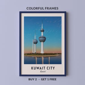 Kuwait City Travel Poster Kuwait Print Wall Art City Print Cityscape Artwork Travel Wall Decor Digital Download Travel Gift
