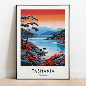Tasmanien Reise Poster, Tasmanien - Australien Stadt Druck, Tasmanien Reise Geschenk, Tasmanien Stadt Poster, digitaler Download, Reisegeschenk