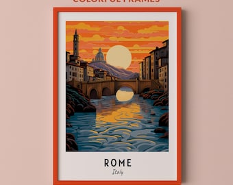 Rome Travel Poster Italy Print Wall Art City Print Cityscape Artwork Travel Wall Decor Digital Download Travel Gift
