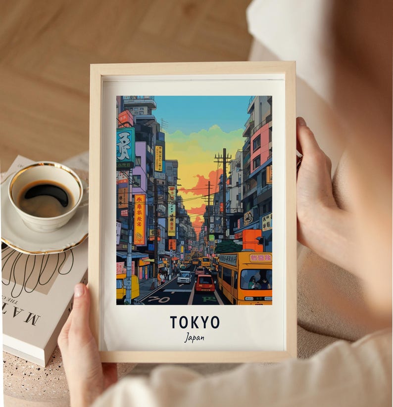 Tokyo Travel Poster Japan Print Wall Art City Print Cityscape Artwork Travel Wall Decor Digital Download Travel Gift image 9