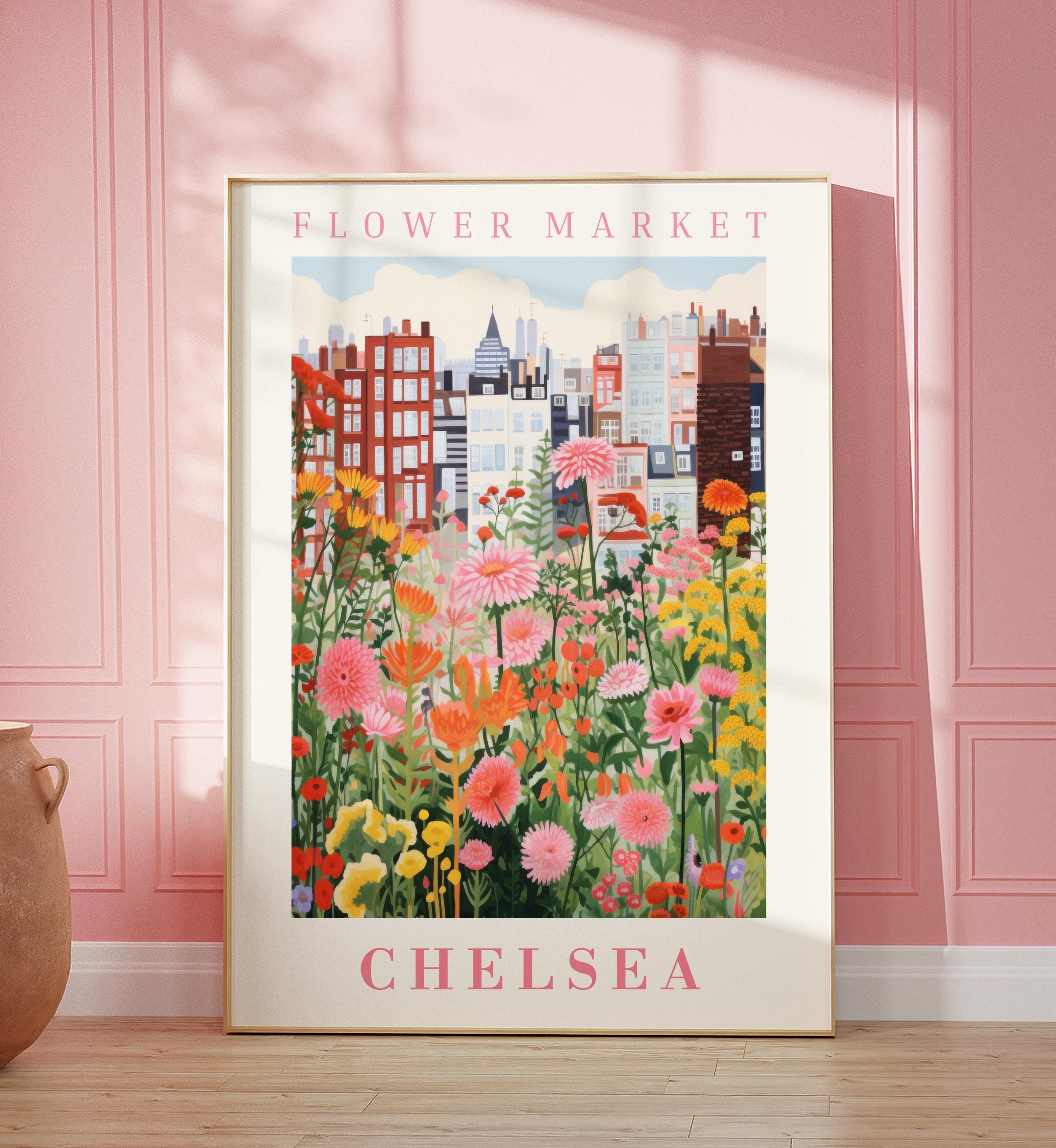 Chelsea Flower Market Poster: London Botanical Art (Digital Print)