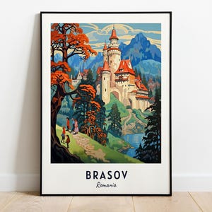 Bran Castle Travel Print Wall Art, Brasov - Romania City Print, Bran Castle Travel Gift, Bran Castle Poster, Digital Download, Travel Gift