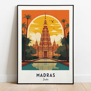 Madras Travel Print Wall Art, Madras - India City Print, Madras Travel Gift, Madras City Poster, Digital Download, Travel Gift, Wedding Gift