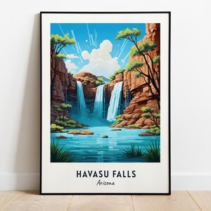 Havasu Falls Travel Print Wall Art, Havasu Falls - Arizona City Print, Havasu Falls Travel Gift, Havasu Falls City Poster, Digital Download
