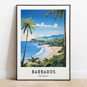 Barbados Travel Print Wall Art, Barbados - Caribbean City Print, Barbados Travel Gift, Barbados City Poster, Digital Download, Travel Gift