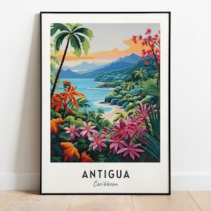 Antigua, Caribbean Travel Print Wall Art, Antigua - Caribbean City Print, Antigua, Caribbean Travel Gift, Antigua, Caribbean Poster