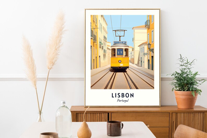 Lisbon Travel Poster Portugal Print Wall Art City Print Cityscape Artwork Travel Wall Decor Digital Download Travel Gift image 5