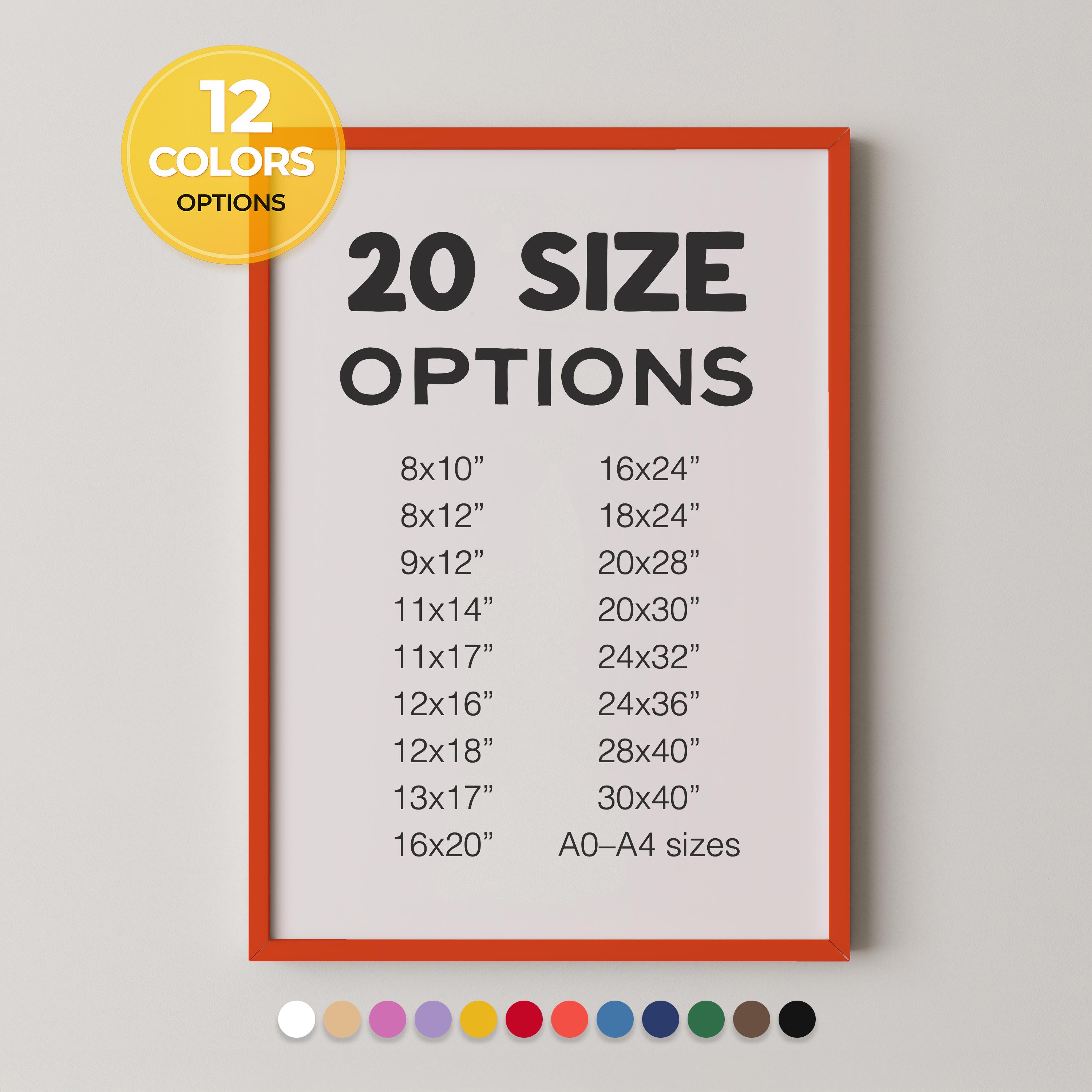 額縁 Orange Orange Poster Frame, Picture Frame, 12 Colors & 20 Sizes, Minimal