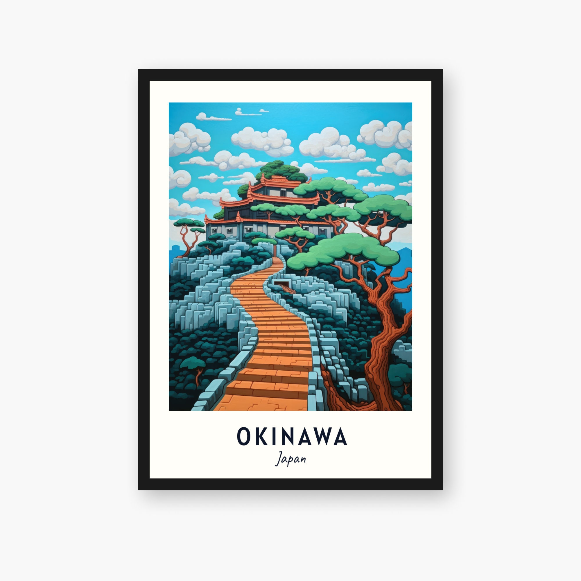 Okinawa, Affiche de voyage japonaise rétro