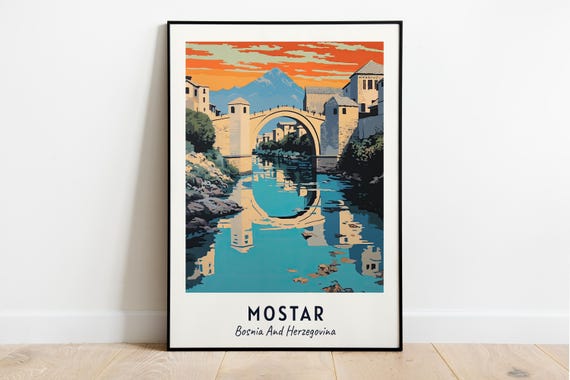ボスニア ヘルツェゴビナ モスタル 橋 油絵 キャンバス ボスニア ヘルツェゴビナ モスタル 橋 油絵 キャンバス ボスニア