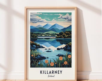Killarney Travel Poster Killarney National Park Wall Art Ireland Print Cityscape Artwork Travel Wall Decor Digital Download Travel Gift