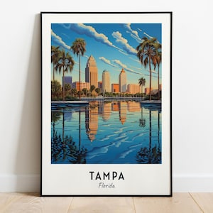 Tampa Travel Print Wall Art, Tampa - Florida City Print, Tampa Travel Gift, Tampa City Poster, Digital Download, Travel Gift, Wedding Gift