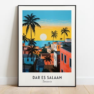 Dar Es Salaam Travel Print Wall Art, Dar Es Salaam - Tanzania City Print, Dar Es Salaam Travel Gift, Dar Es Salaam City Poster, Travel Gift