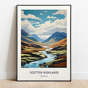 Scottish Highlands, Scotland Travel Print Wall Art, Scottish Highlands - Scotland City Print, Scottish Highlands, Scotland Travel Gift