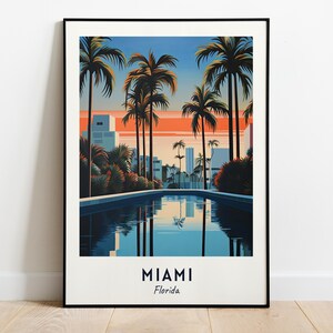 Miami Travel Print Wall Art, Miami - Florida City Print, Miami Travel Gift, Miami City Poster, Digital Download, Travel Gift, Wedding Gift