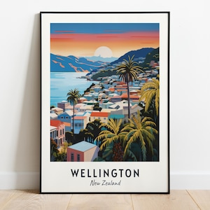 Wellington, New Zealand Travel Print Wall Art, Wellington - New Zealand City Print, Wellington, New Zealand Travel Gift, Wellington
