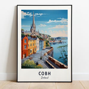 Art mural impression voyage Cobh, Irlande, Cobh - impression ville Irlande, Cobh, cadeau voyage Irlande, Cobh, affiche Irlande, téléchargement numérique, art mural