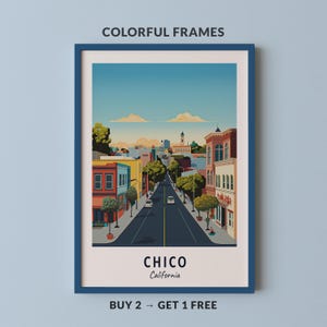 Chico Travel Poster California Print Wall Art City Print Cityscape Artwork Travel Wall Decor Digital Download Travel Gift