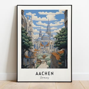 Art mural impression voyage Aix-la-Chapelle, Aix-la-Chapelle - Impression ville Allemagne, cadeau de voyage Aix-la-Chapelle, affiche de la ville d'Aix-la-Chapelle, téléchargement numérique, cadeau de voyage, art mural