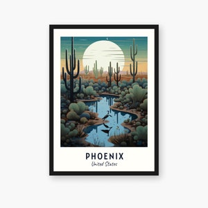 Phoenix Travel Print, Phoenix - United States Travel Gift, Printable City Poster, Digital Download, Wedding Gift, Birthday Present