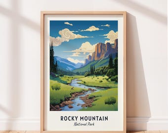 Rocky Mountain National Park Print, Alpine Meadow and Winding Stream Wall Art, Colorado Landscape Poster, Printable Digital Download