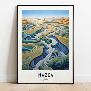 Nazca Lines Travel Print Wall Art, Nazca - Peru City Print, Nazca Lines Travel Gift, Nazca Lines Poster, Digital Download, Travel Gift