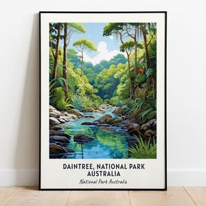Daintree, Parque Nacional Austrália Impressão de Arte de Parede de Viagem, Daintree - Impressão de Cidade da Austrália, Daintree, Parque Nacional Austrália Presente de Viagem
