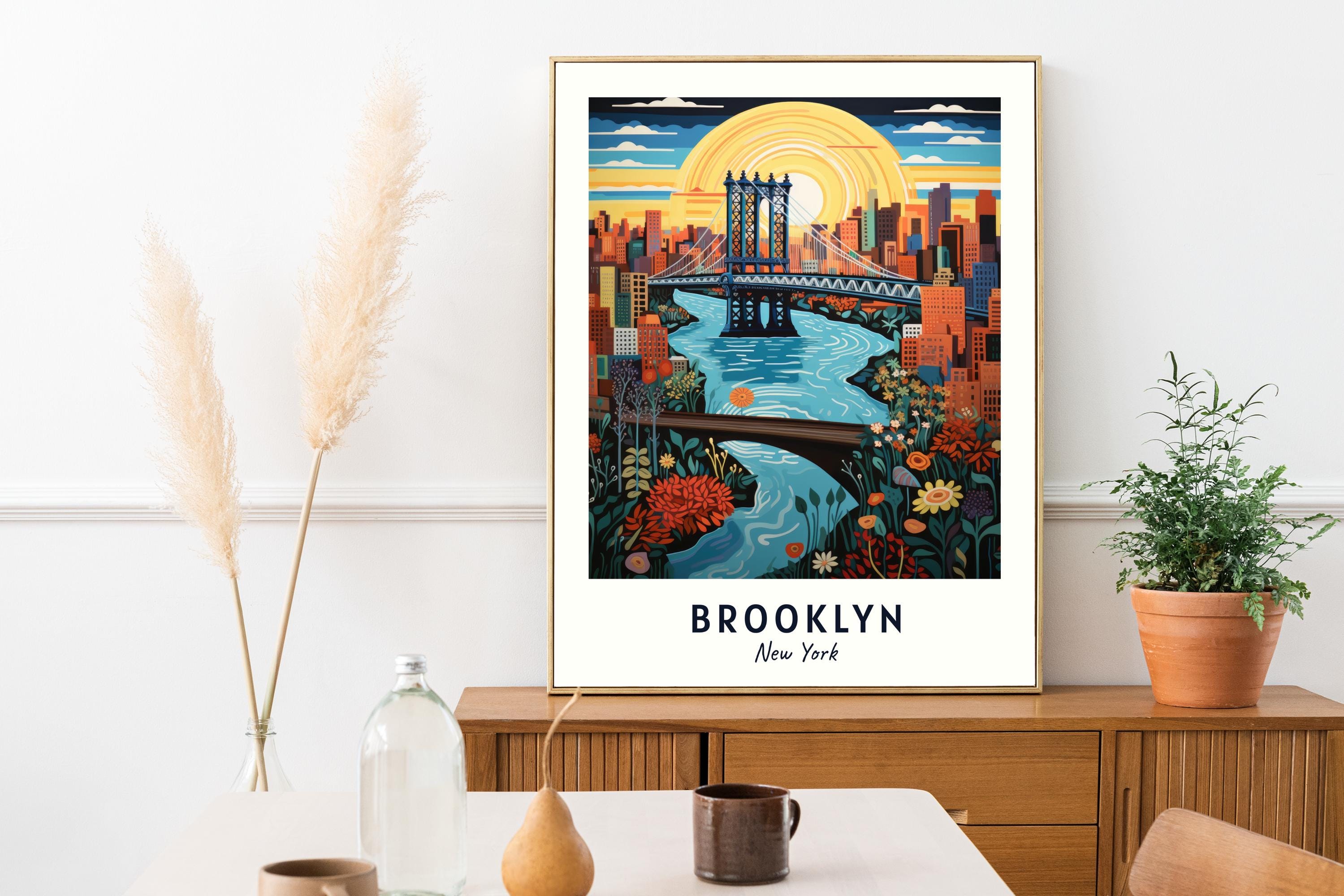 Brooklyn Travel Poster New York Print Wall Art City Print