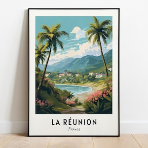 La Réunion Travel Print Wall Art, La Réunion - France City Print, La Réunion Travel Gift, La Réunion City Poster, Digital Download
