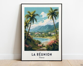 La Réunion Travel Print Wall Art, La Réunion - France City Print, La Réunion Travel Gift, La Réunion City Poster, Digital Download
