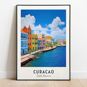 Curacao Reise Poster, Wandbild, Curacao - Südamerika Kunstdruck, Curacao Reise Geschenk, Curacao City Poster, Digitaler Download, Reisegeschenk
