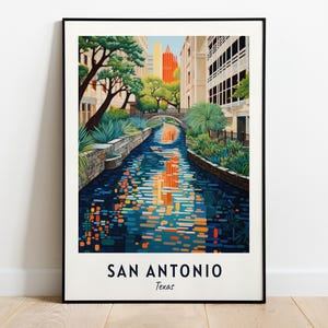 San Antonio River Walk Travel Print Wall Art, San Antonio - Texas City Print, San Antonio River Walk Travel Gift, Digital Download, Wall Art